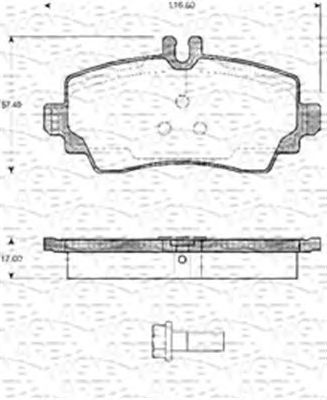 MAGNETI MARELLI 363702161041 -  Комплект тормозных колодок, дисковый тормоз
